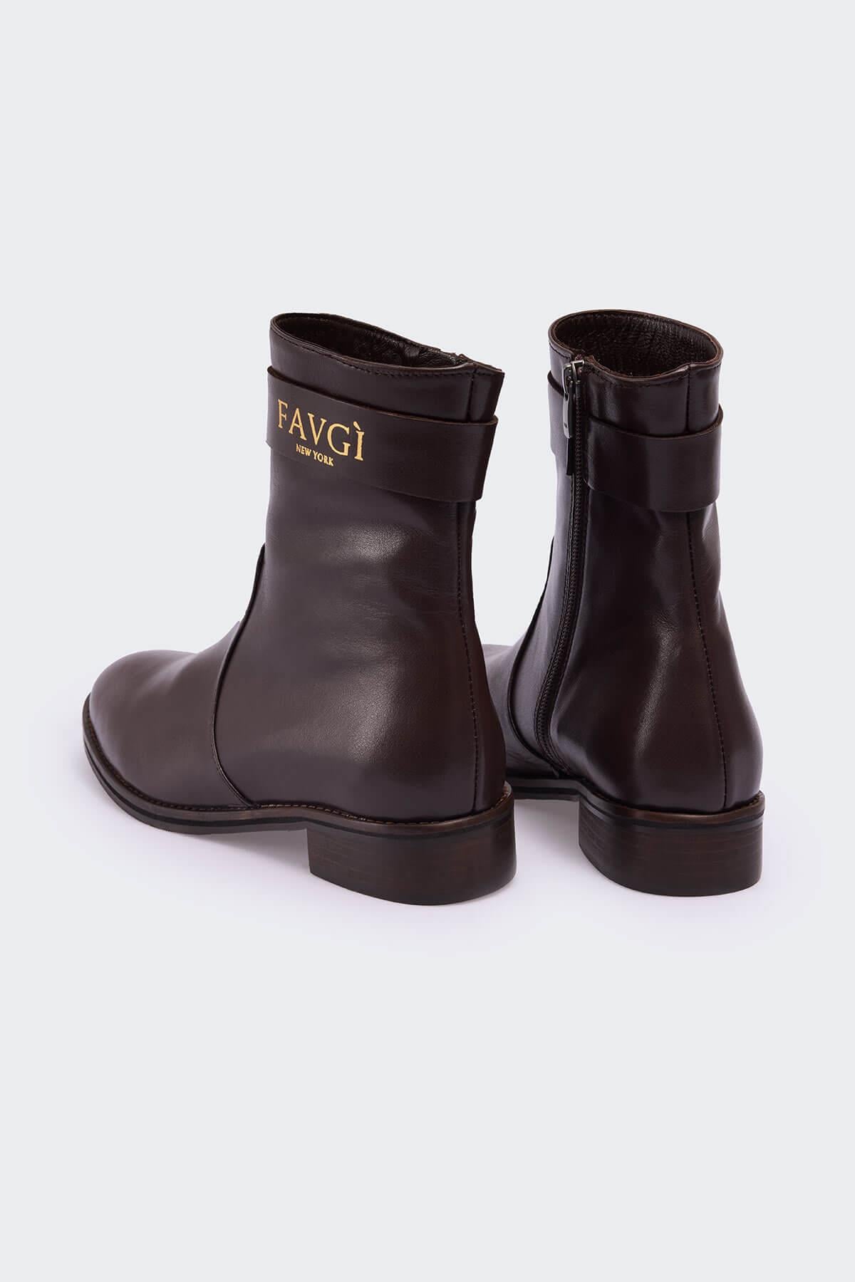 Favgi 803 Kahve Deri Kadın Bot