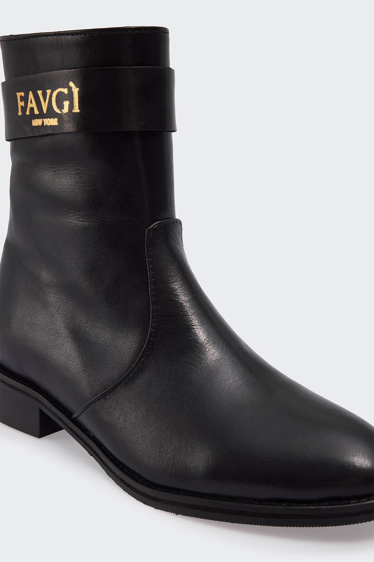 Favgi 803 Siyah Deri Kadın Bot