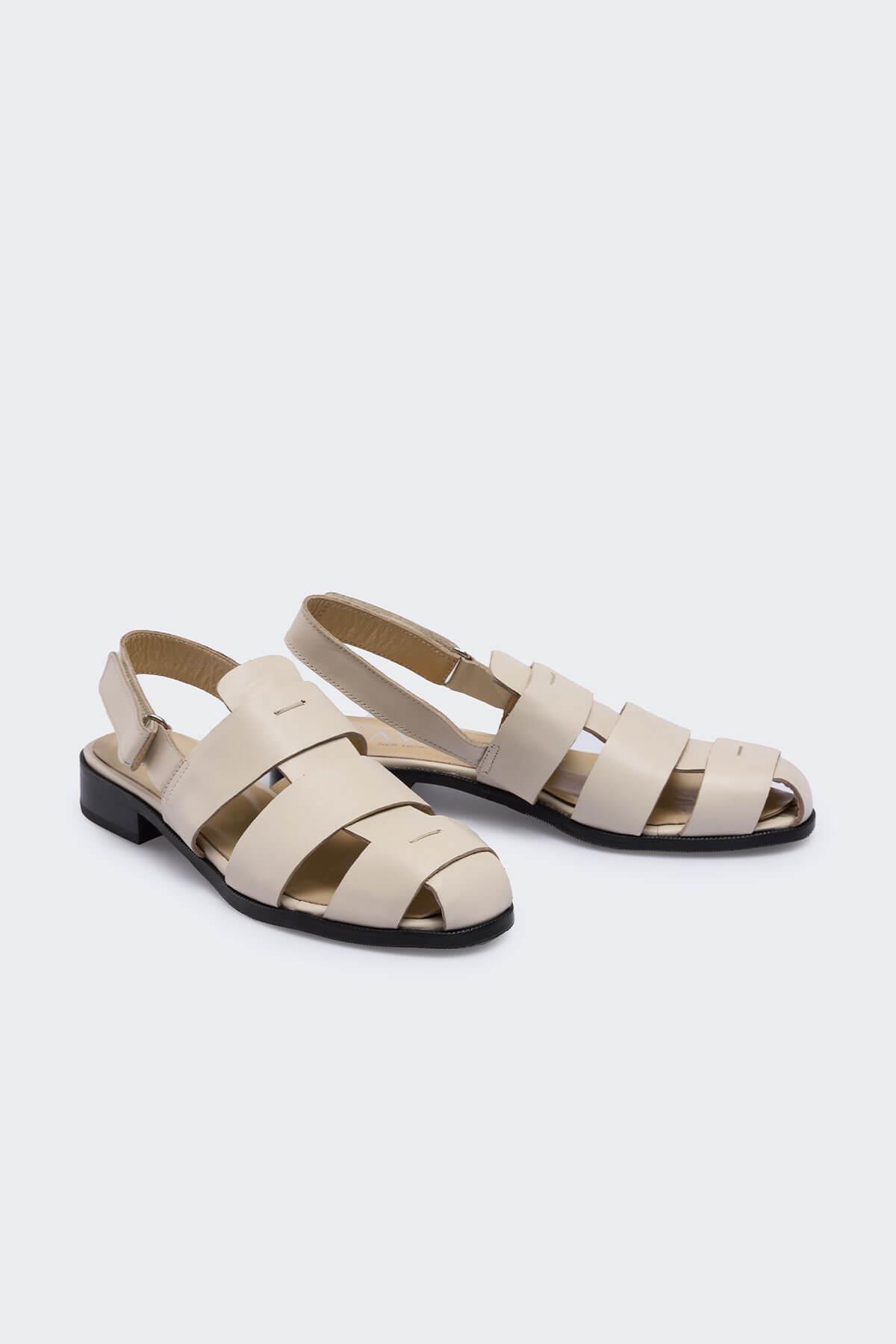 Gaerr Bej Deri Kadın Sandalet