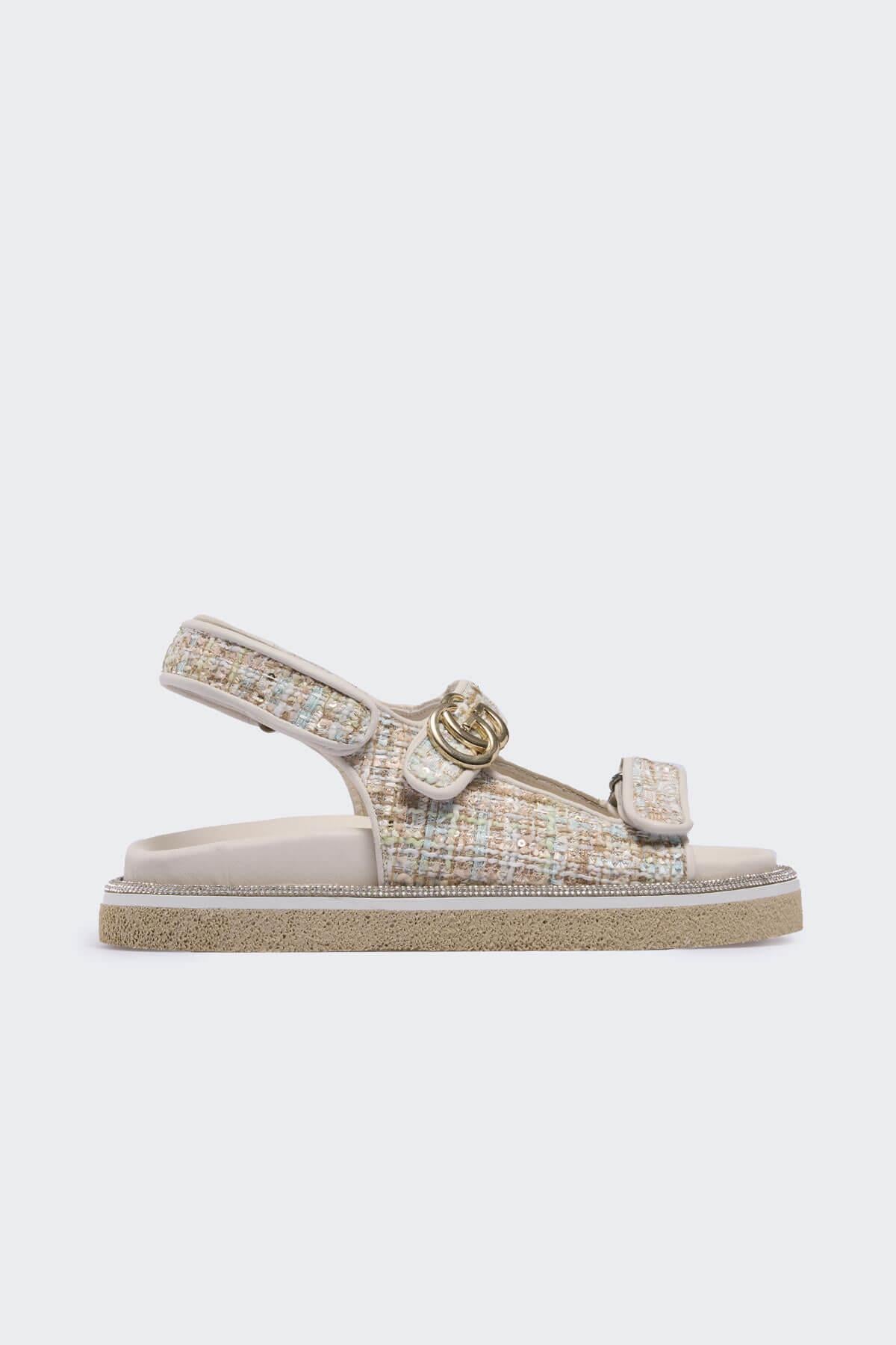 Ganno Bej Kumaş Kadın Sandalet