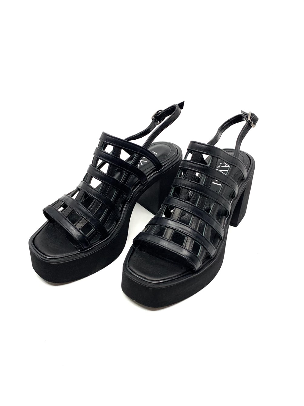 Hazy Siyah Deri Kadın Sandalet