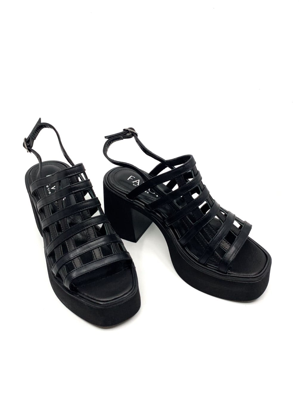 Hazy Siyah Deri Kadın Sandalet