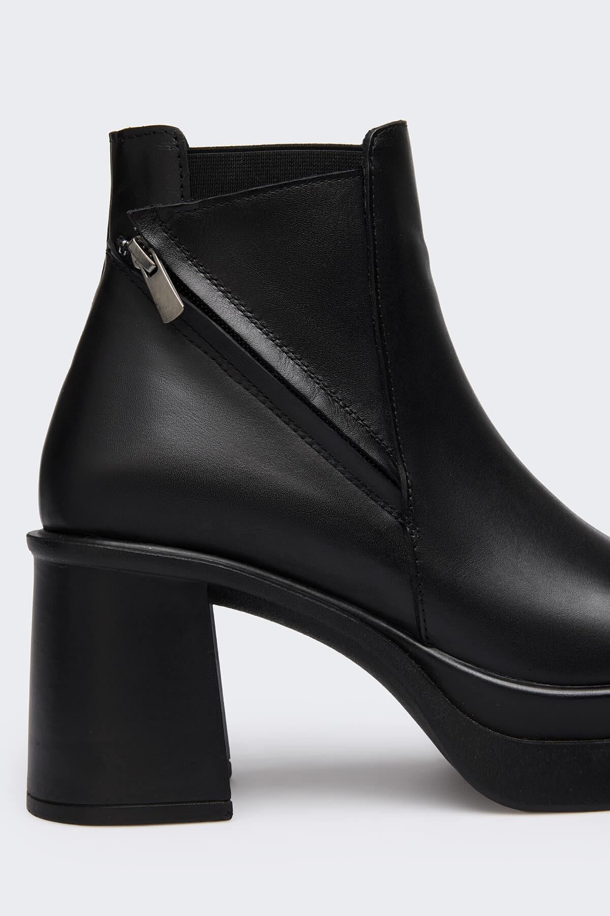 Hley Siyah Deri Kadın Bot