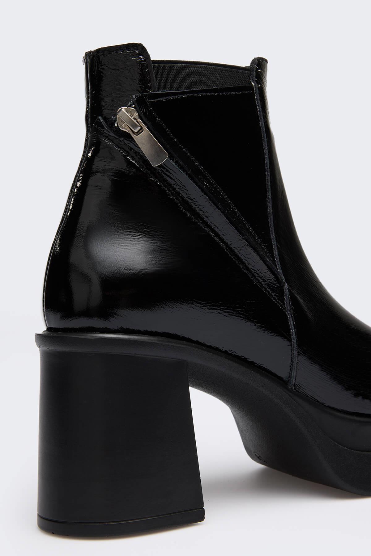 Hley Siyah Kırışık Rugan Kadın Bot