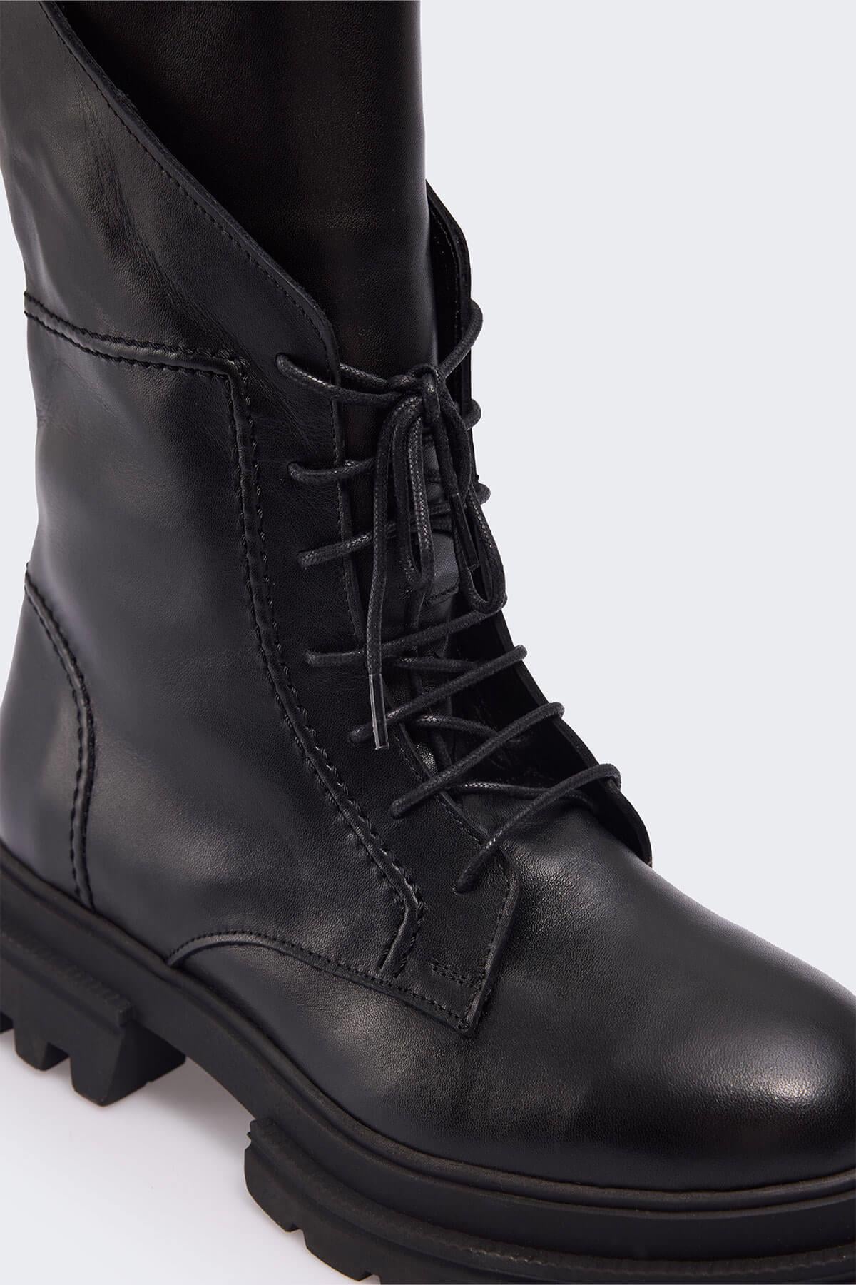 Mararae Siyah Deri Kadın Bot