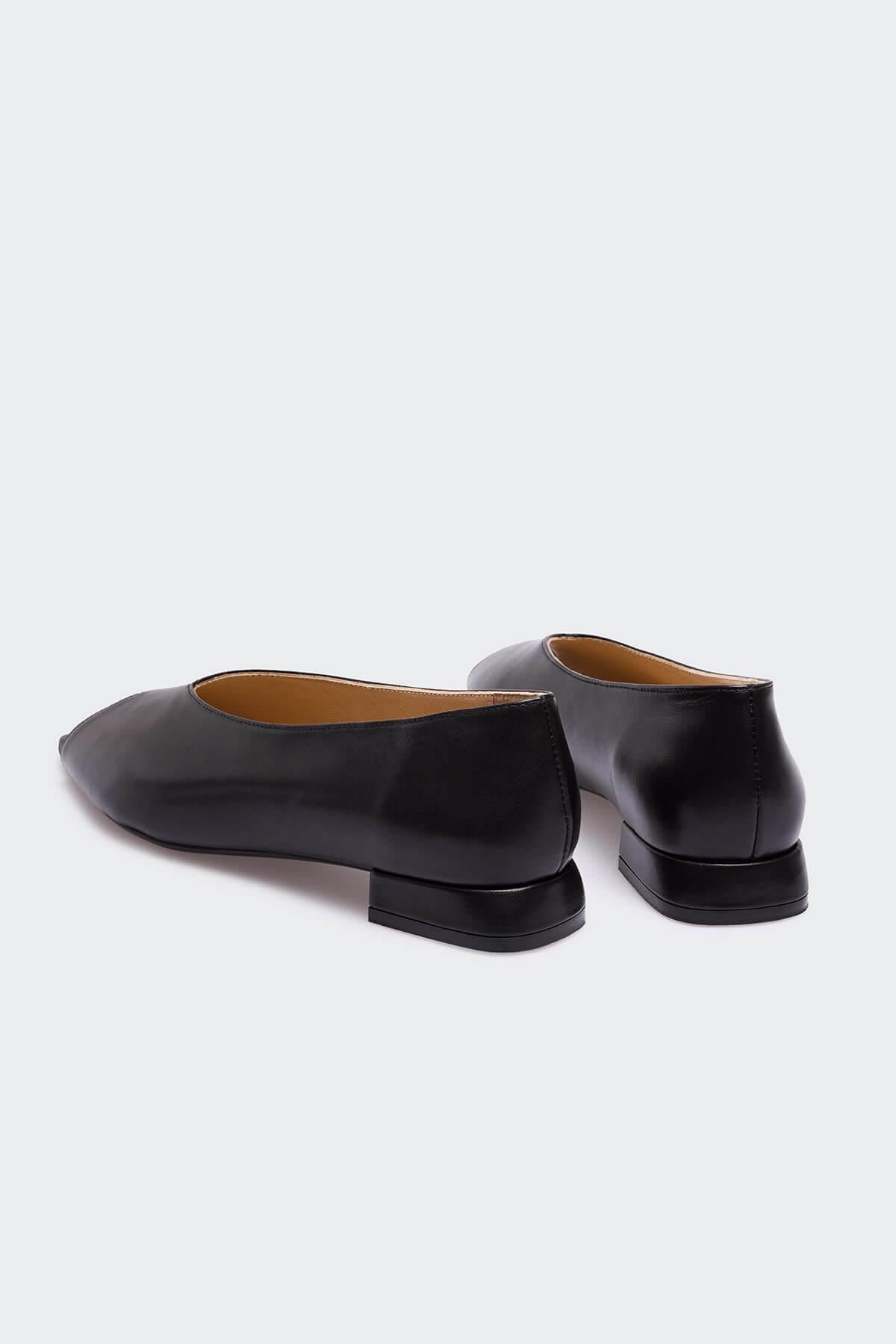 Margo Siyah Deri Kadın Günlük Ayakkabı