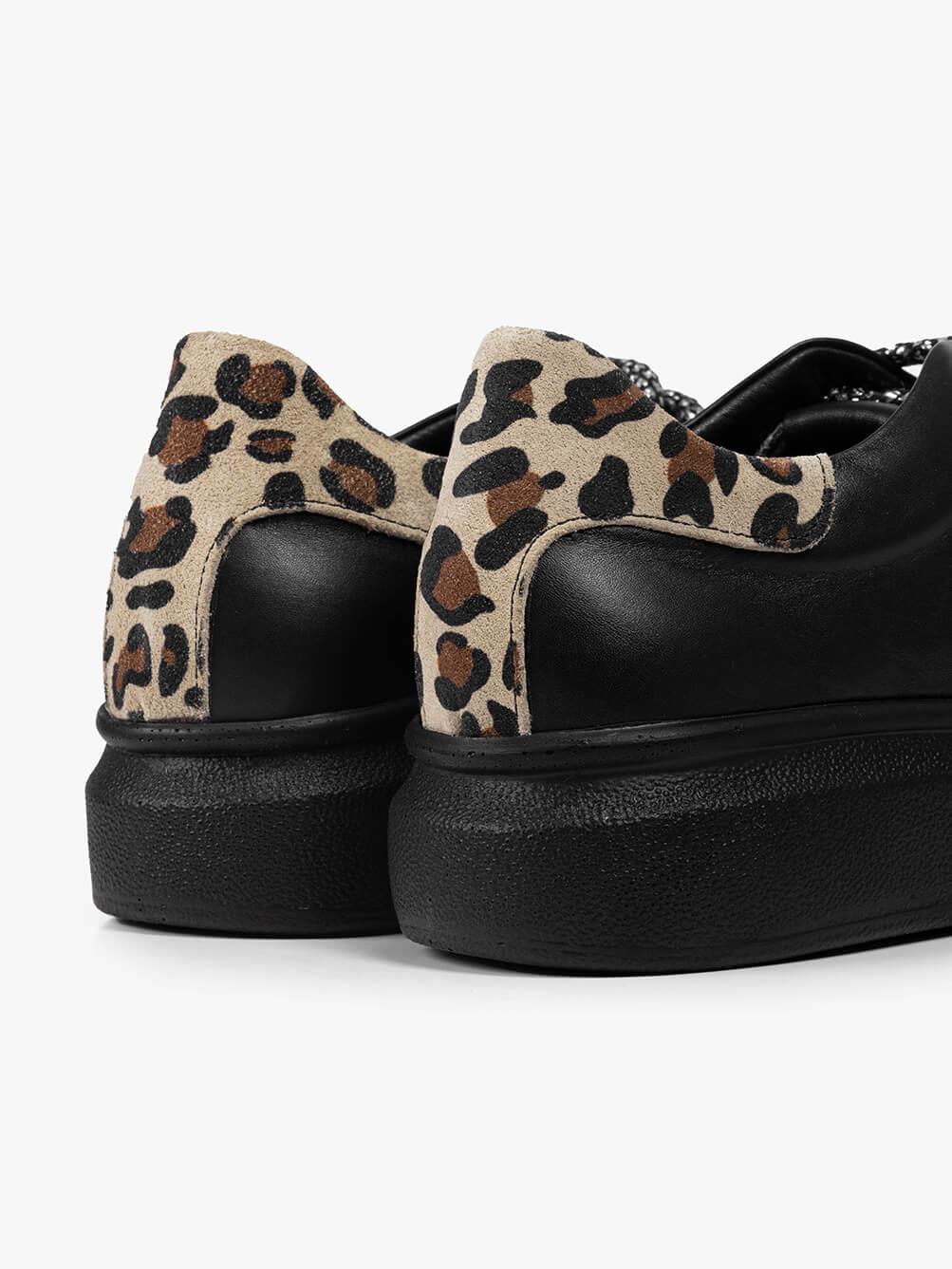 Marze Siyah Deri Kadın Sneaker