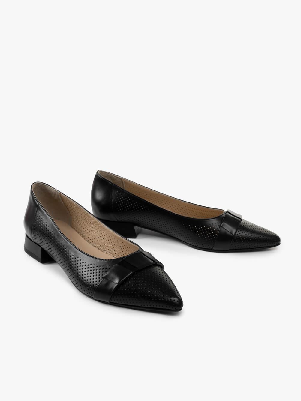 Maya Siyah Deri Kadın Babet