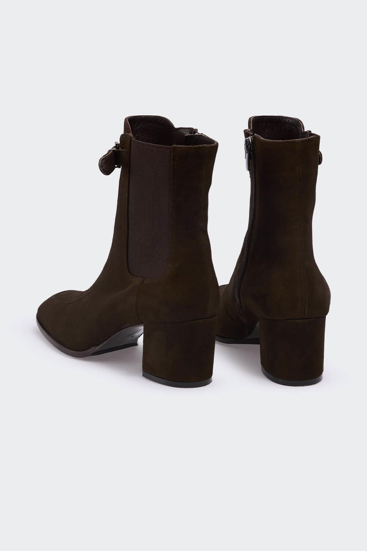 Noppea Olive Süet Kadın Bot