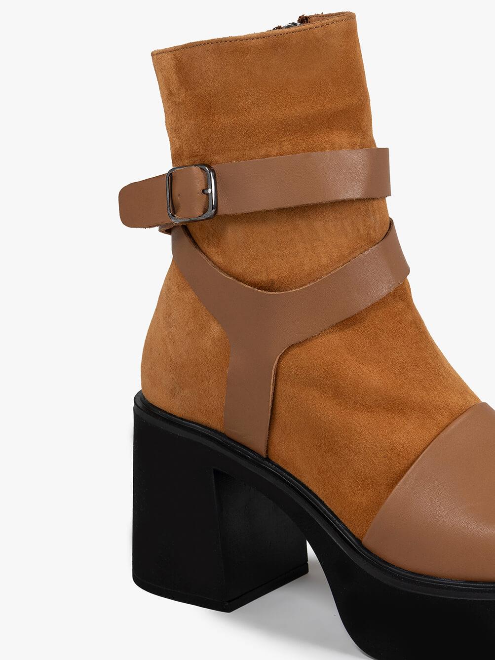 Parla Taba Süet Taba Deri Kadın Bot