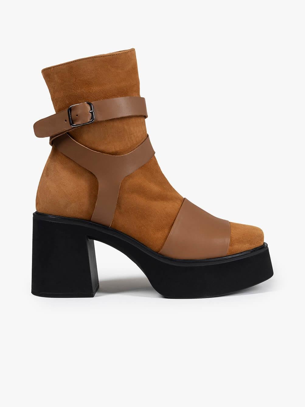 Parla Taba Süet Taba Deri Kadın Bot