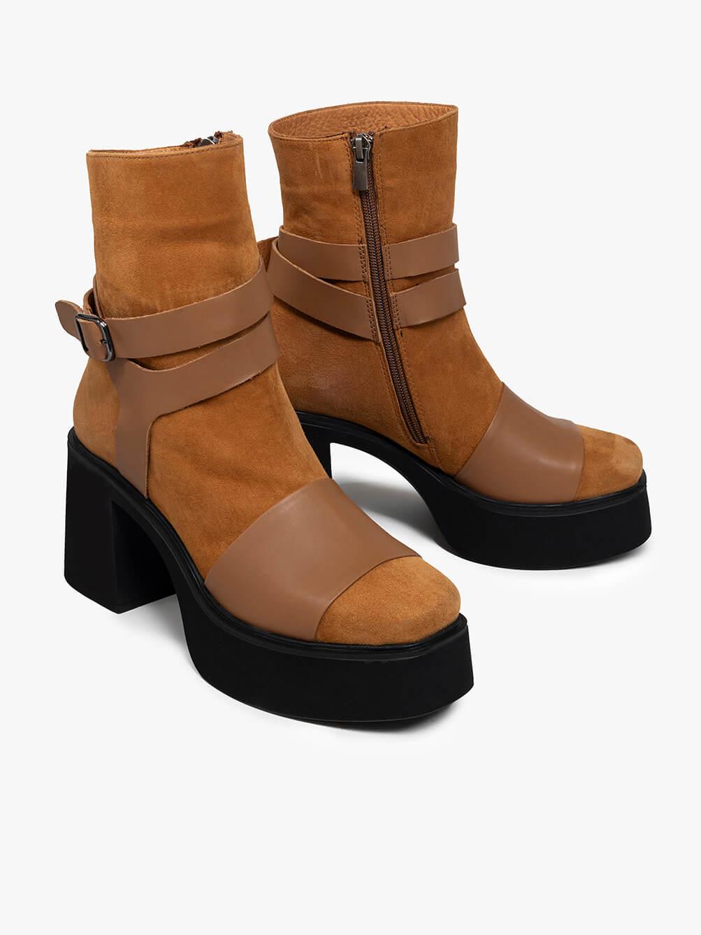 Parla Taba Süet Taba Deri Kadın Bot