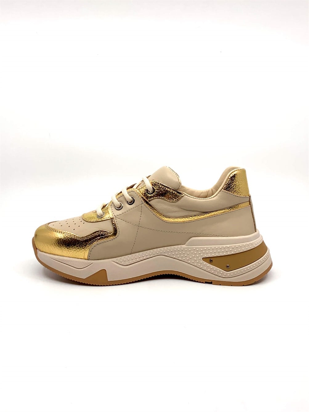Rafai Gold Deri Kadın Sneaker 