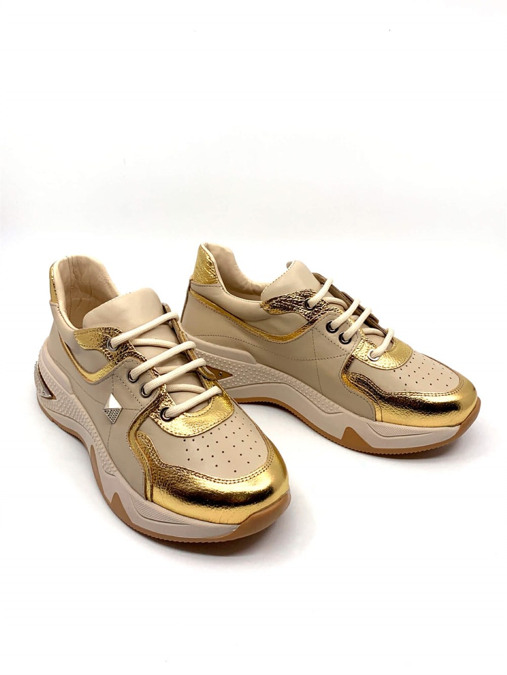 Rafai Gold Deri Kadın Sneaker 