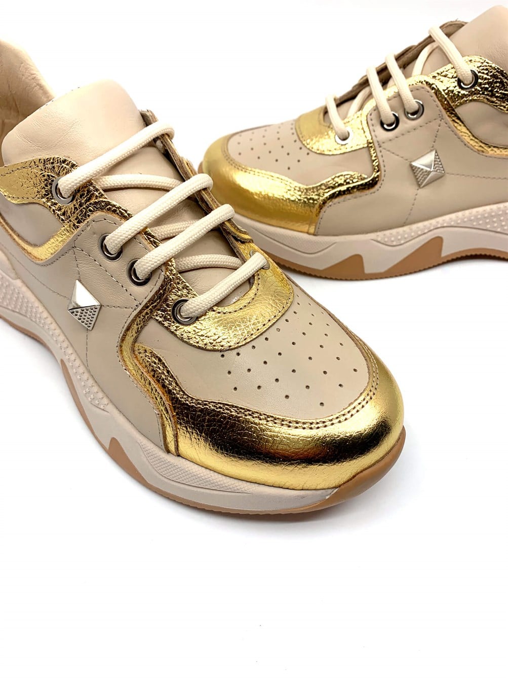 Rafai Gold Deri Kadın Sneaker 