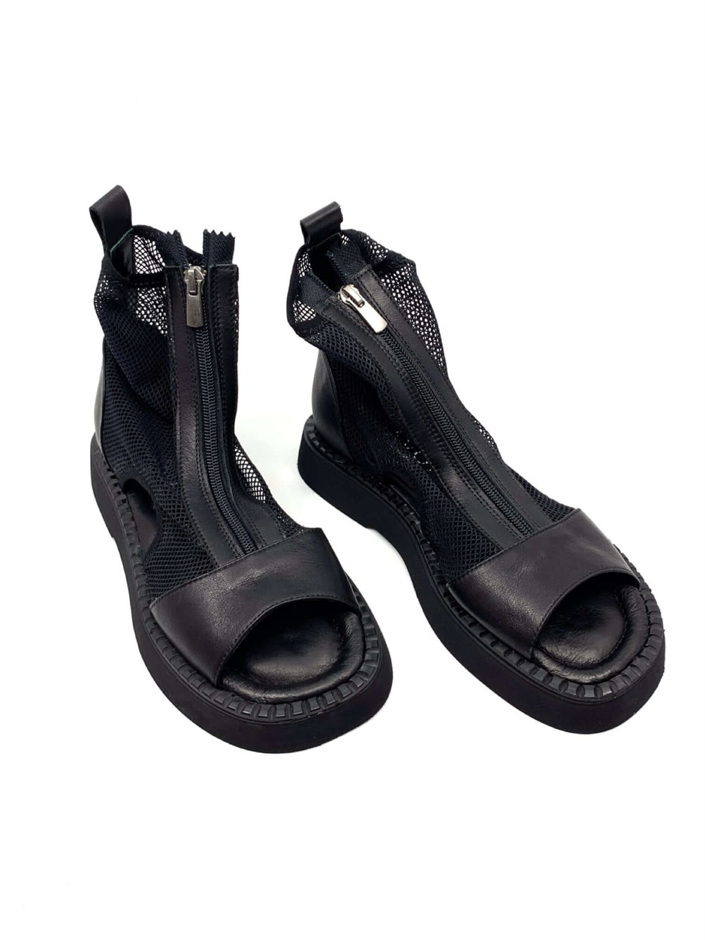 Rafilla Siyah Deri Siyah File Kadın Sandalet