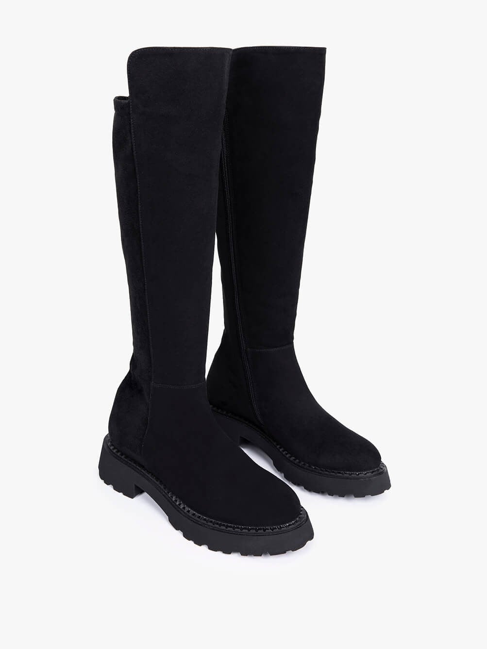 Rano Siyah Süet Siyah Süet Streç Kadın Çizme