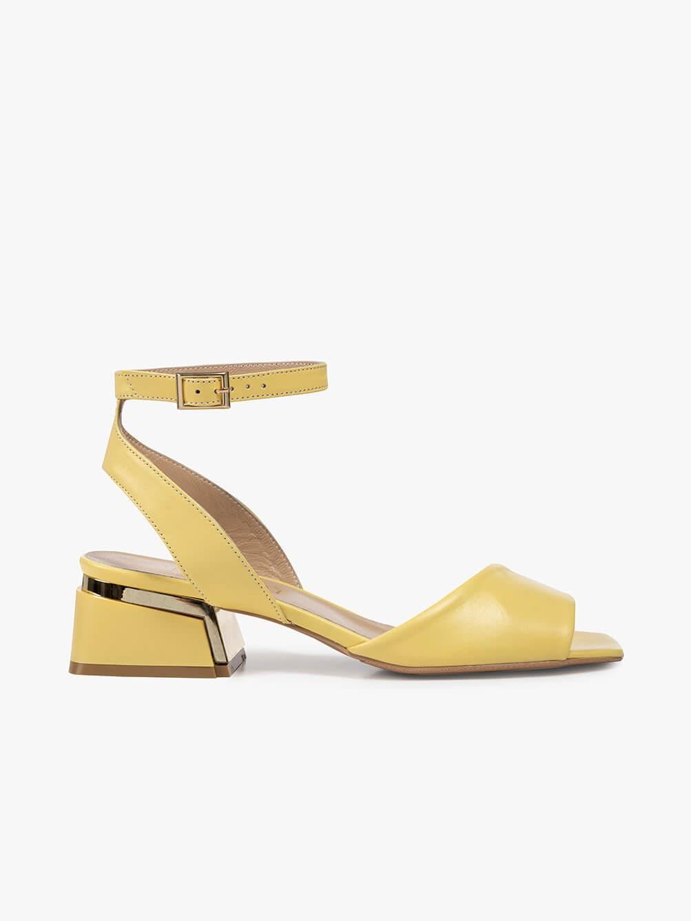 Rinave Sarı Deri Kadın Sandalet