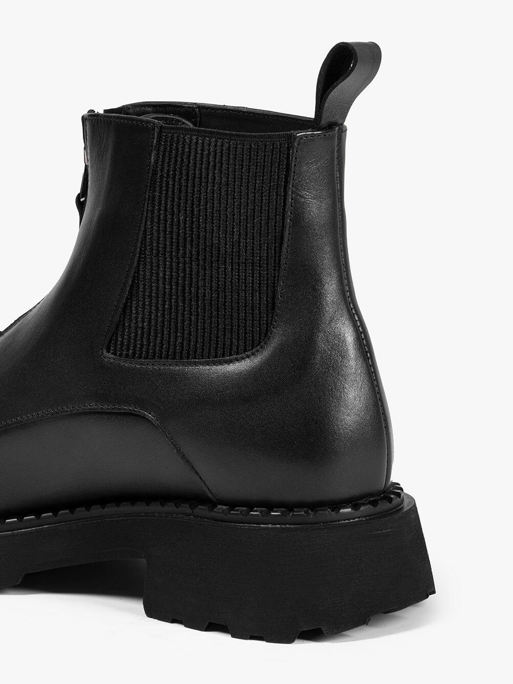 Roches Siyah Deri Kadın Bot