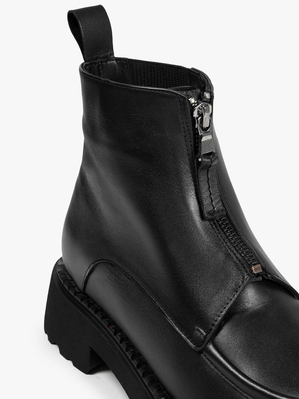 Roches Siyah Deri Kadın Bot