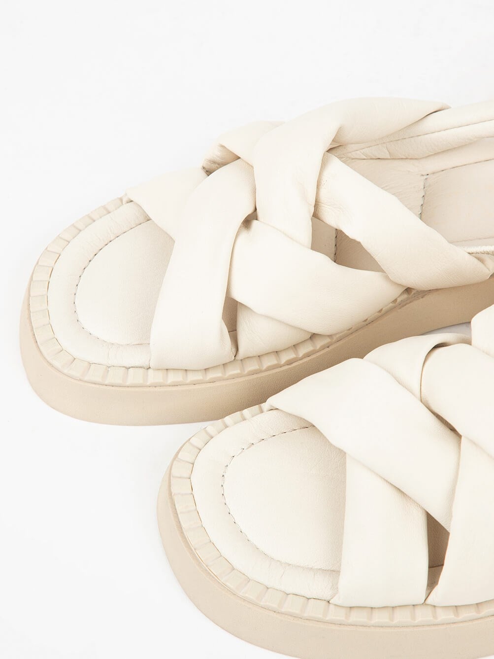 Sarea Bej Deri Kadın Sandalet 