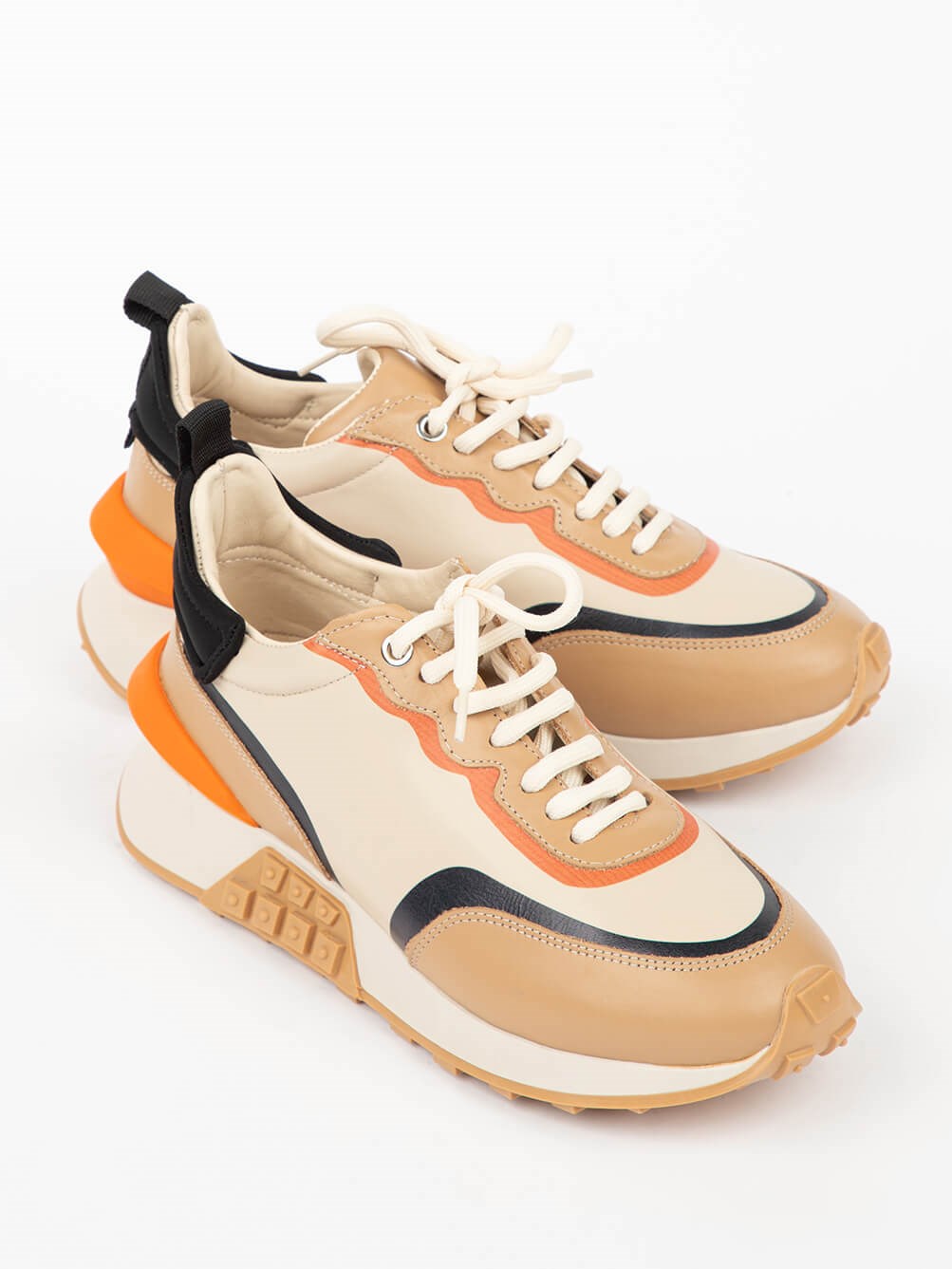 Serio Bej Deri Kadın Sneaker