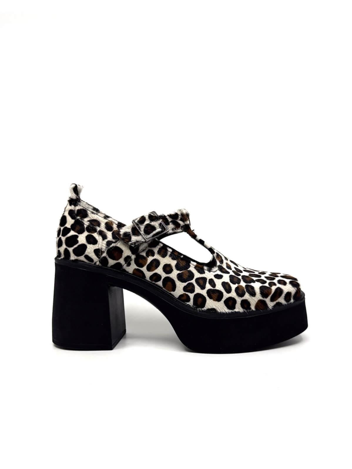 Simonne Siyah Beyaz Leopar Deri Günlük Ayakkabı