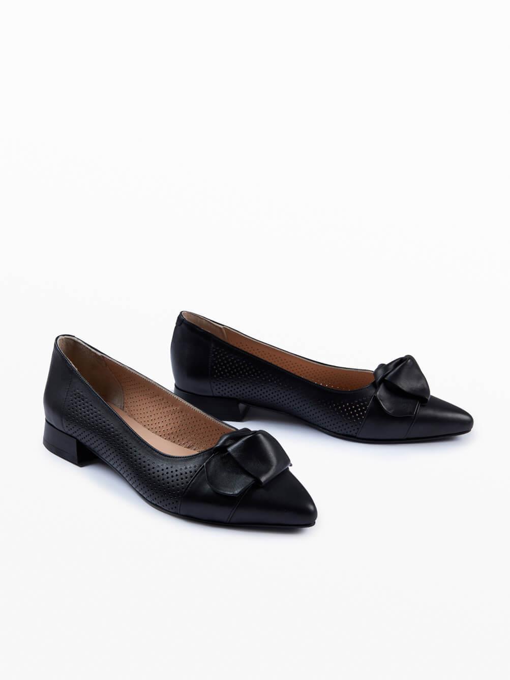 Sio Siyah Deri Kadın Babet