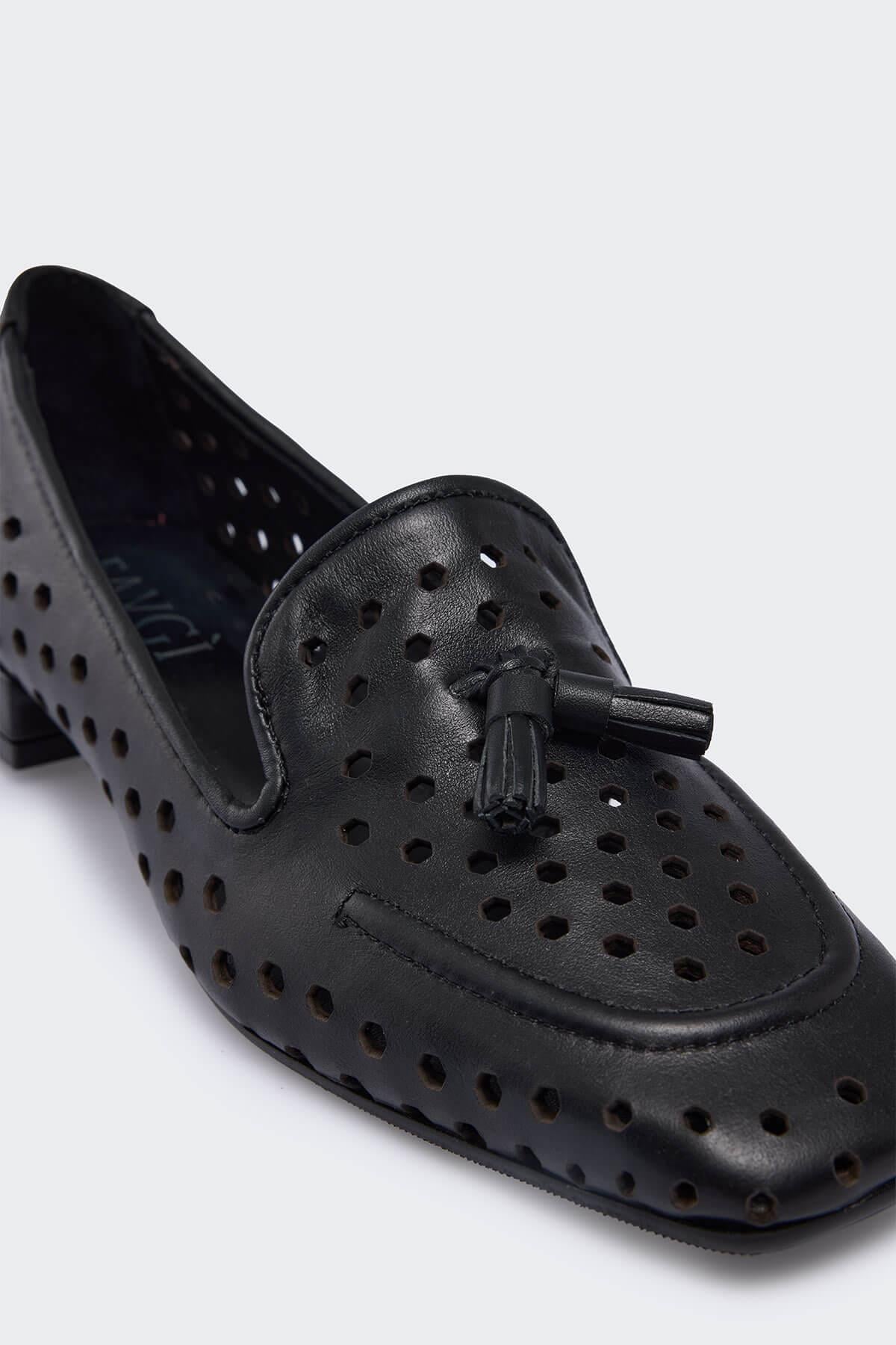 Vary Siyah Deri Kadın Loafer