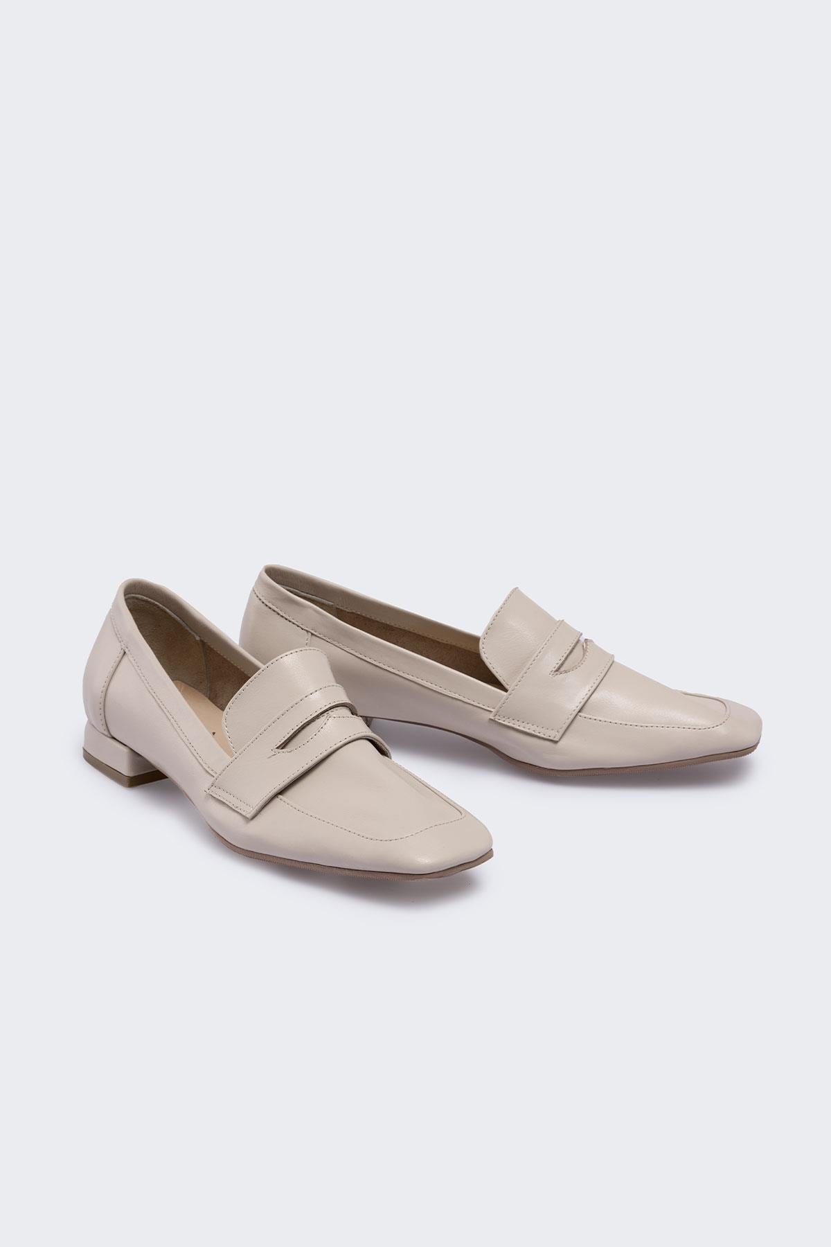 Wilena Bej Deri Kadın Loafer