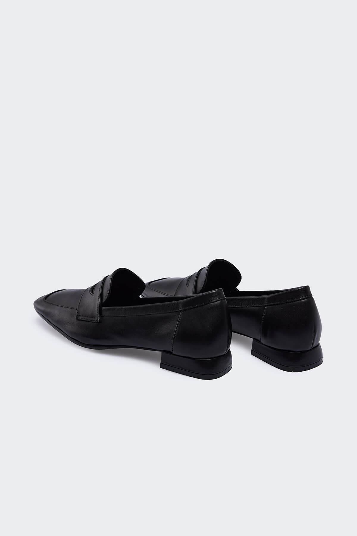 Wilena Siyah Deri Kadın Loafer