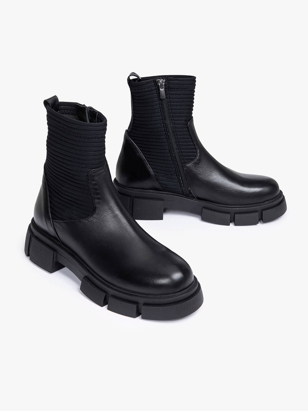 Yaso Siyah Deri Kadın Bot