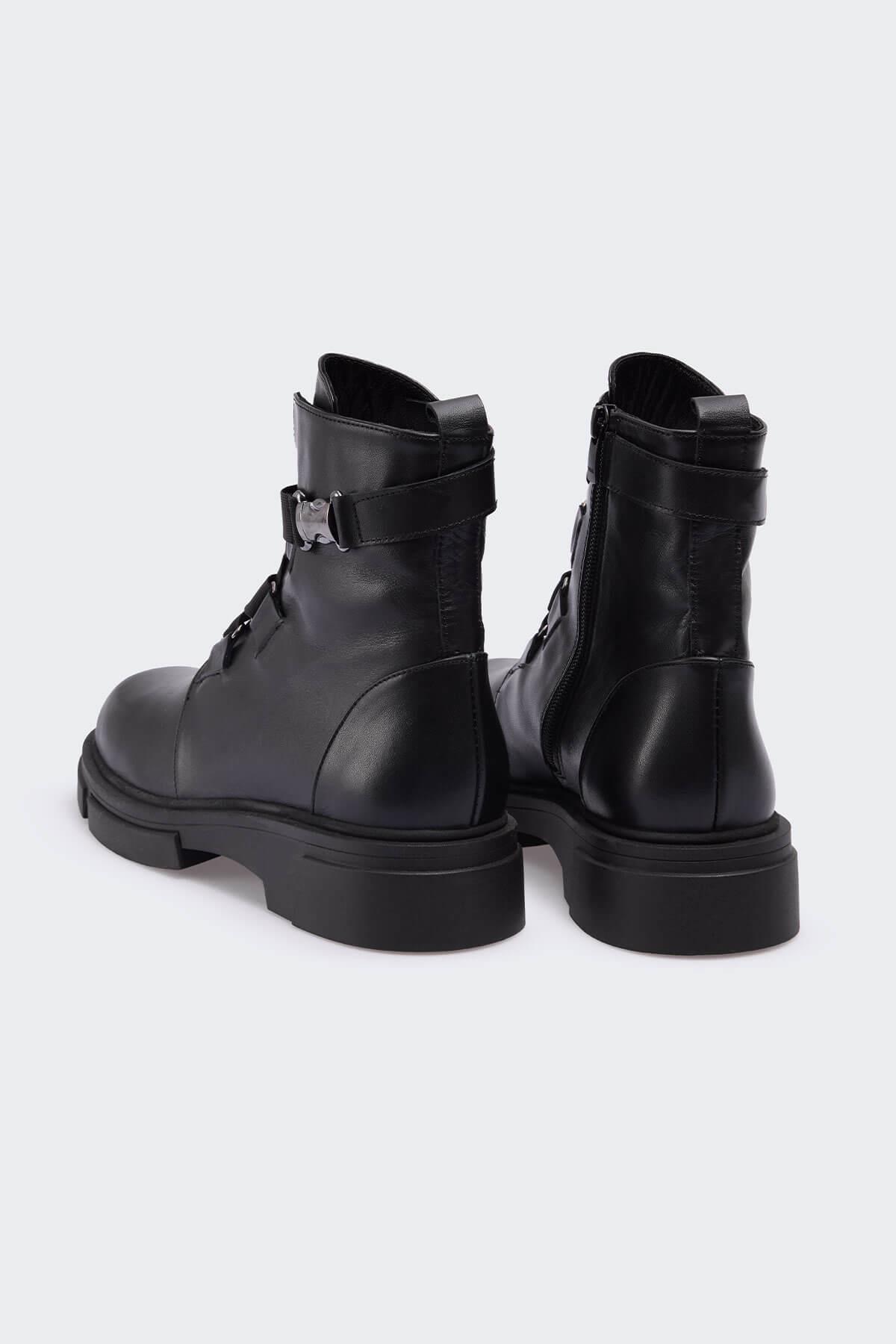 Zoia Siyah Deri Kadın Bot