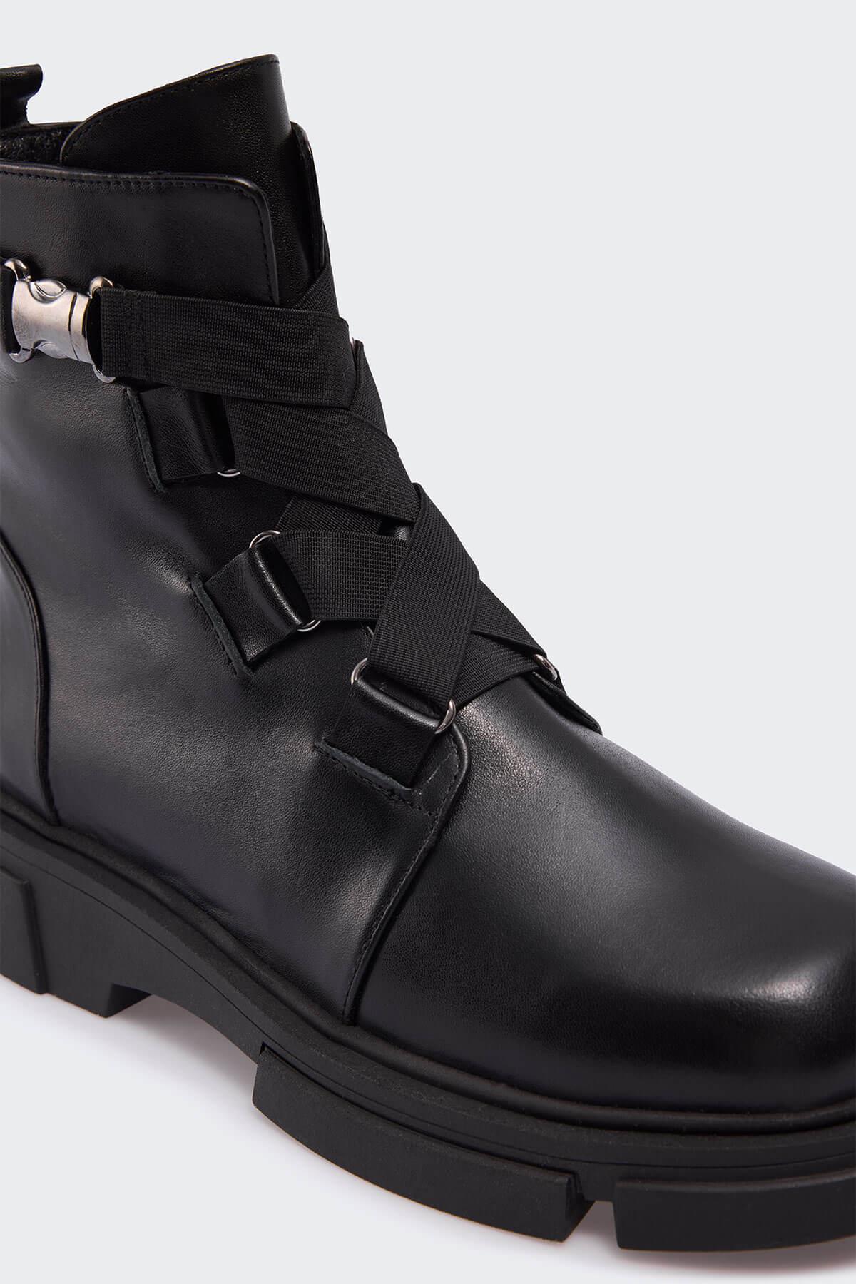 Zoia Siyah Deri Kadın Bot