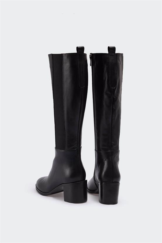 1000 Siyah Deri Kadın Çizme