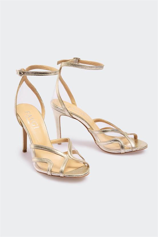 755 Dore Deri Kadın Topuklu Ayakkabı