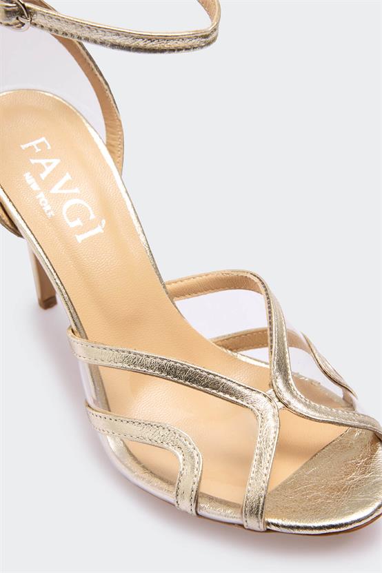 755 Dore Deri Kadın Topuklu Ayakkabı