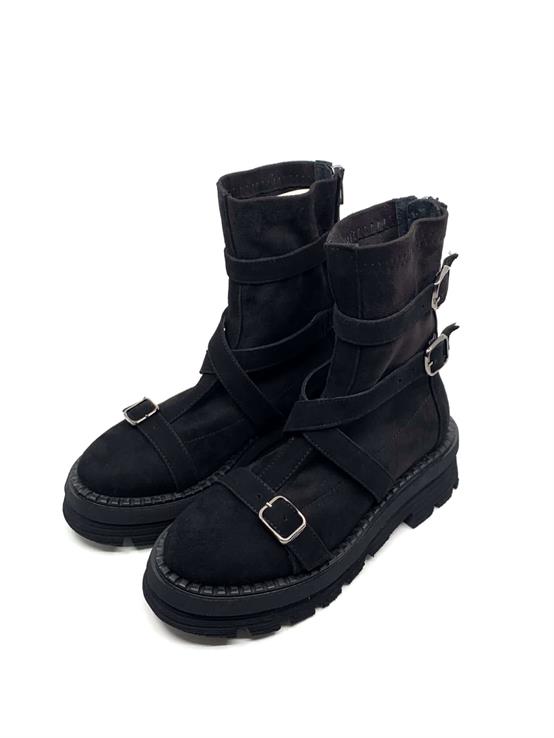 Rarera Siyah Süet Siyah Süet Streç Kadın Bot