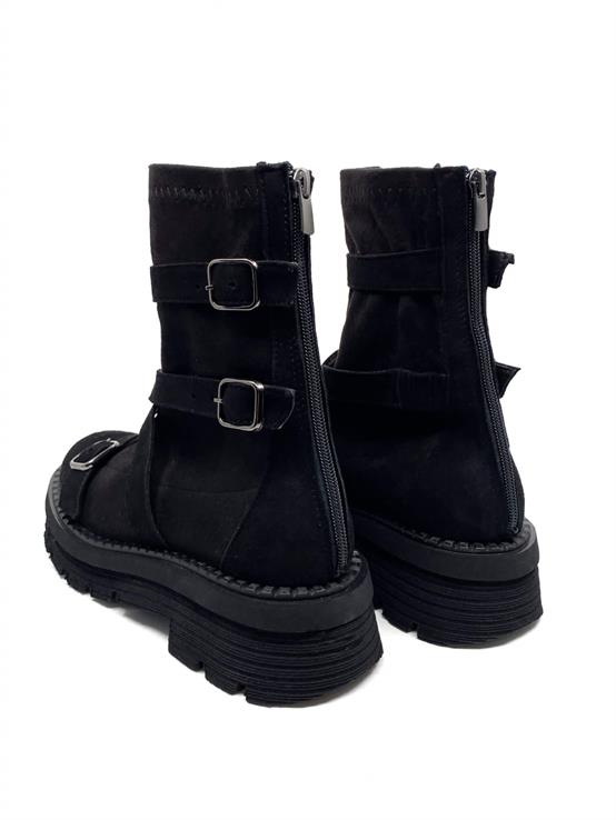 Rarera Siyah Süet Siyah Süet Streç Kadın Bot