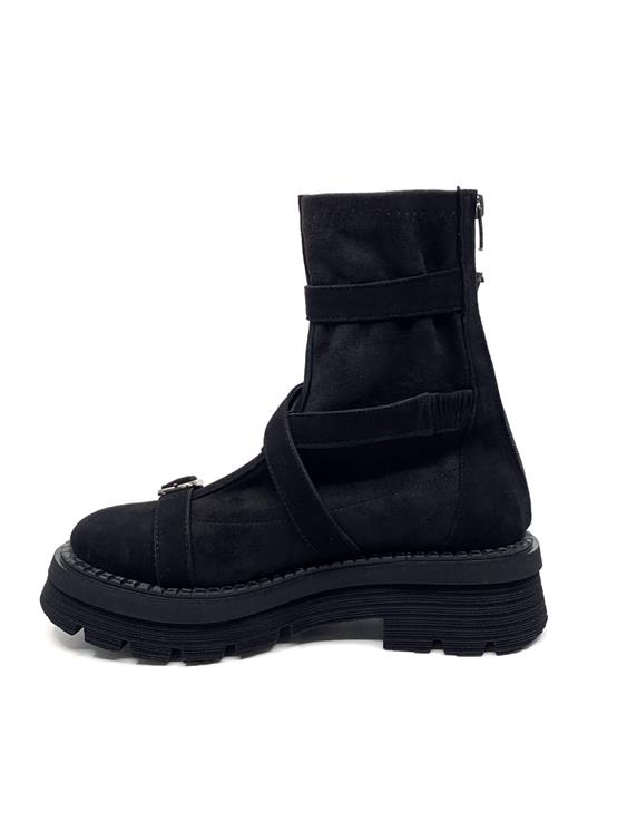 Rarera Siyah Süet Siyah Süet Streç Kadın Bot