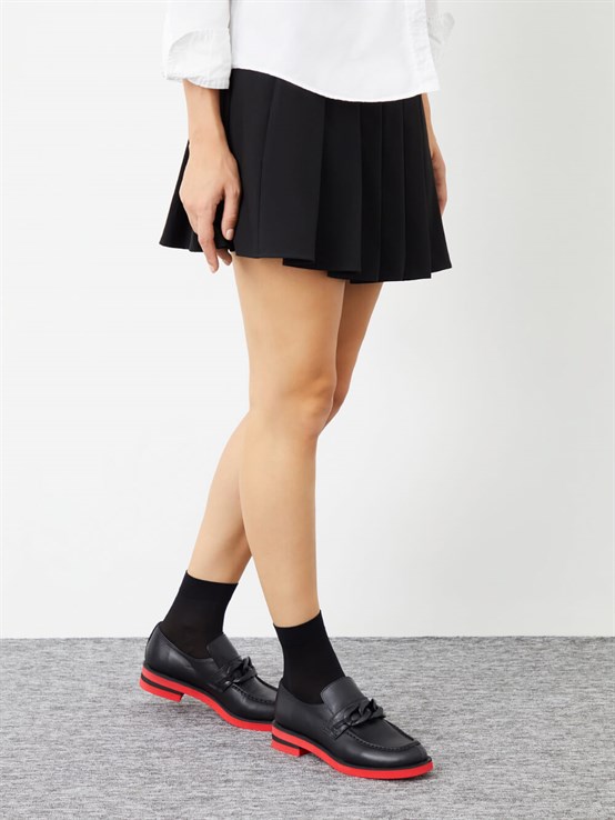 Alea Siyah Deri Kadın Loafer