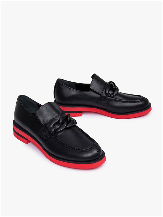 Alea Siyah Deri Kadın Loafer