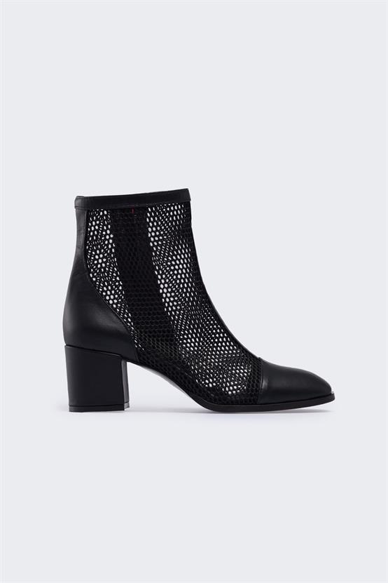 Aleida Siyah Deri Siyah File Kadın Yazlık Bot