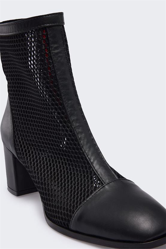 Aleida Siyah Deri Siyah File Kadın Yazlık Bot