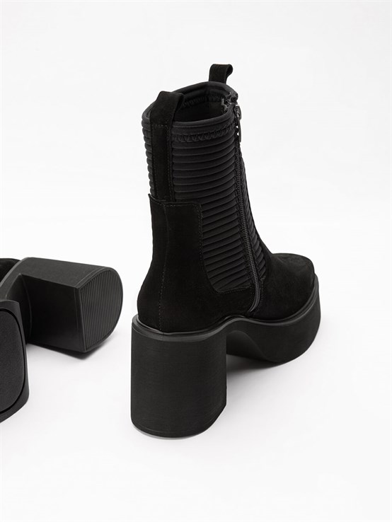 Alice Siyah Süet Siyah Streç Bot