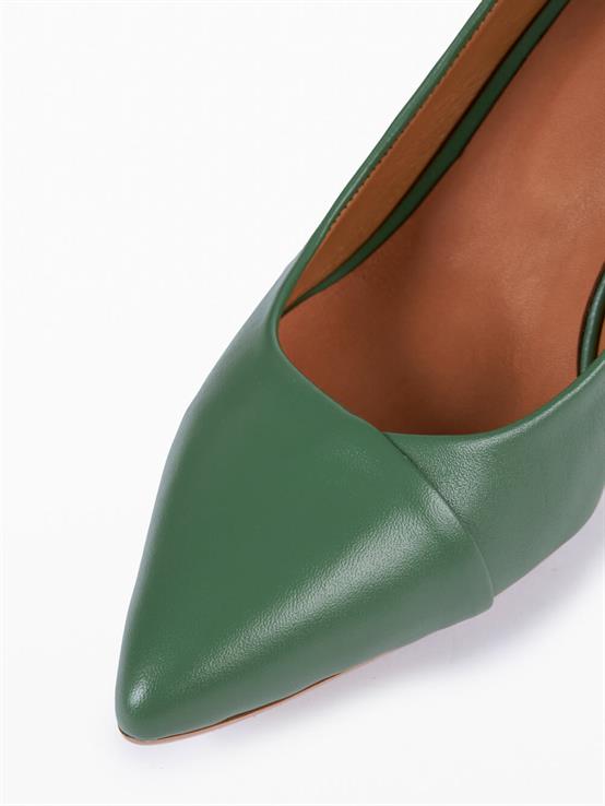 Arene 2261 Yeşil Deri Kadın Topuklu Ayakkabı