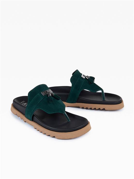 Athe Yeşil Süet Kadın Terlik