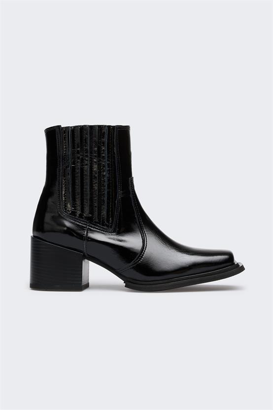 Austin Siyah Kırışık Rugan Kadın Bot