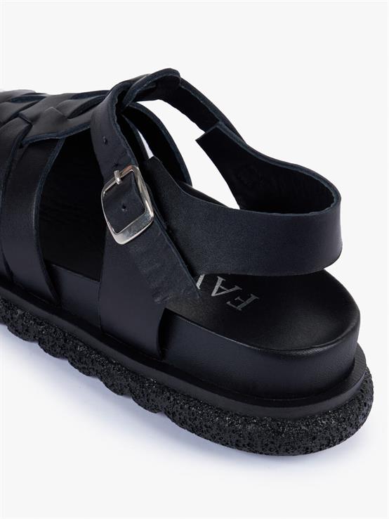 Azor Siyah Deri Kadın Sandalet