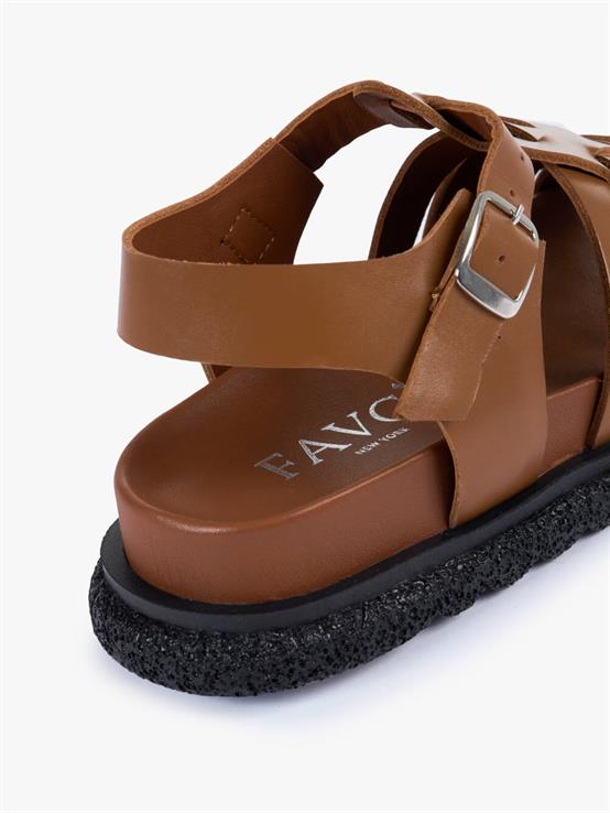 Azor Taba Deri Kadın Sandalet